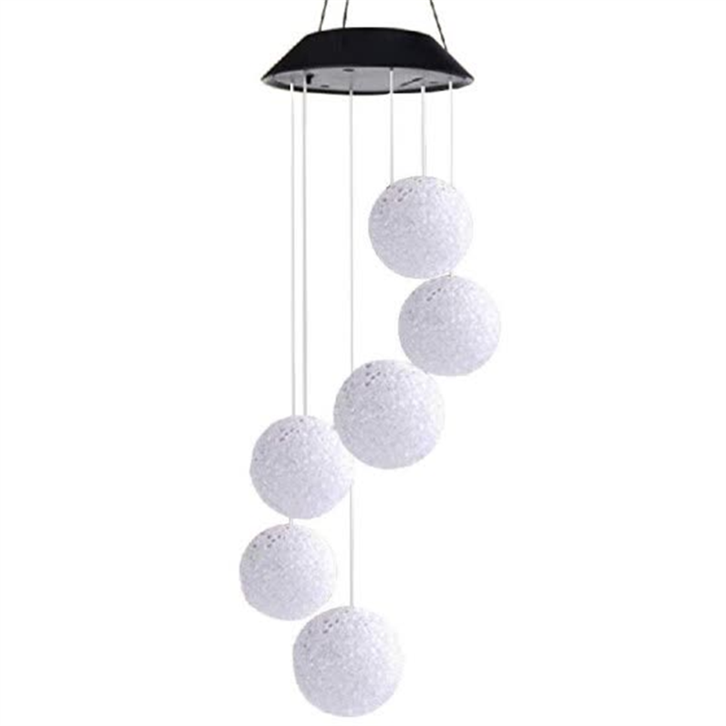 Solar Powered Color Changing Crystal Ball Wind Chime-xinru