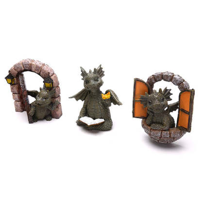 Outdoor Yard Decoration Miniature Dragon Resin Ornaments-xinru