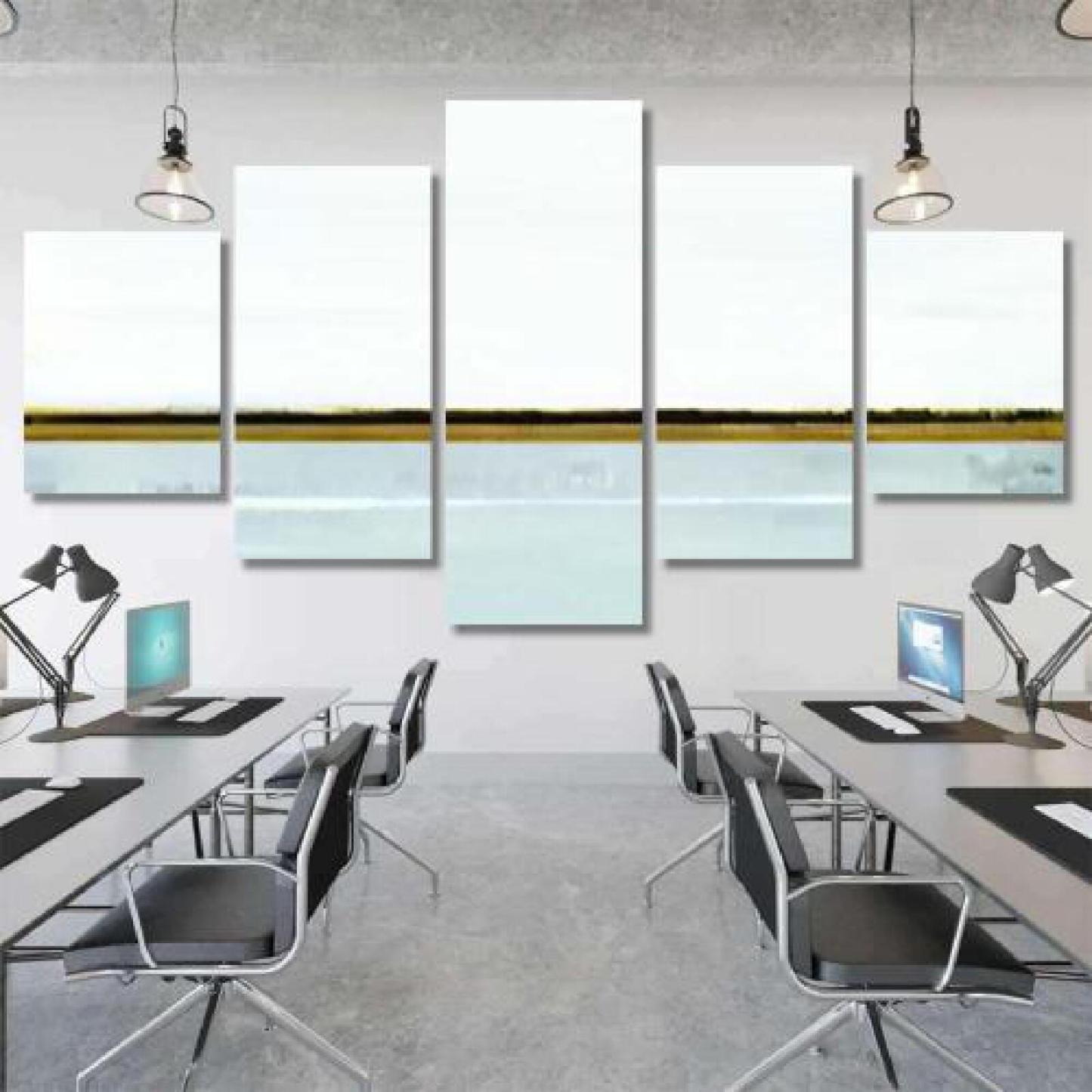 Blue Brown Abstract Art-xinru shop