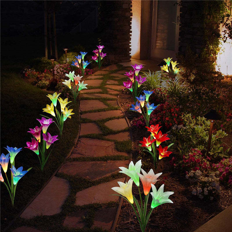 Outdoor Solar Lily Multicolor Variation LED Light-xinru
