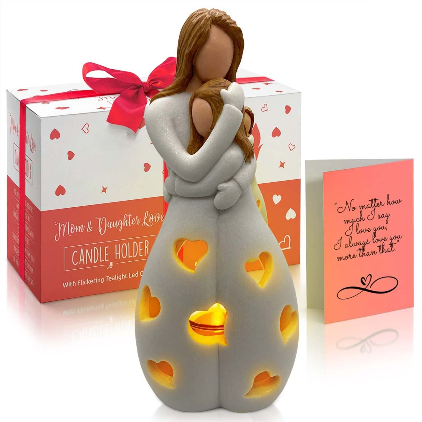 Mother's Day Gift Candle Holder Statue W/ Flickering Led Candle-xinru