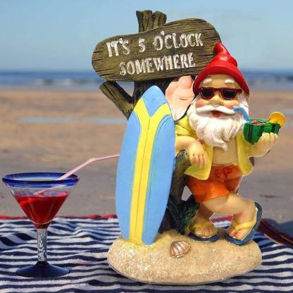 Summer Surf Gnome Garden Statue Little Resin Dwarf-xinru