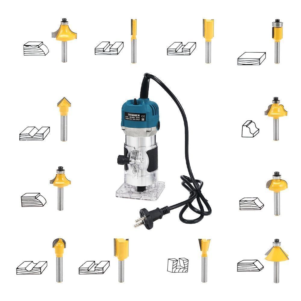 800W Wood Router Kit 110V Electric Handheld Wood Trimme-xinru