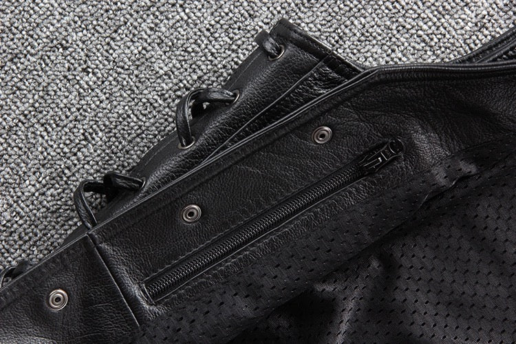 Motorcycle Chain Leather Vest-xinru shop