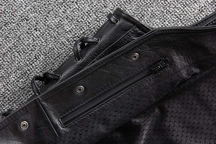 Motorcycle Chain Leather Vest-xinru shop