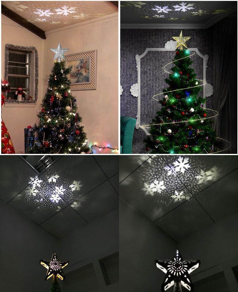 3D Hollow Gold Silver Star Christmas Tree Topper-xinru shop