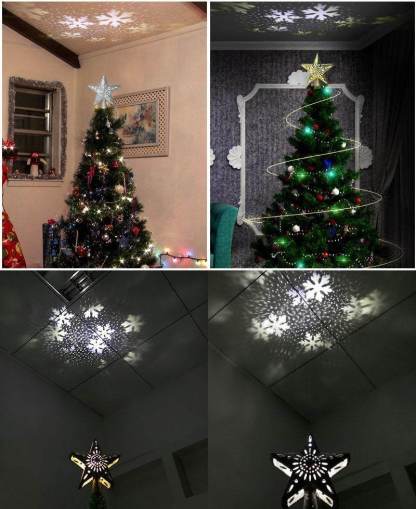 3D Hollow Gold Silver Star Christmas Tree Topper-xinru shop