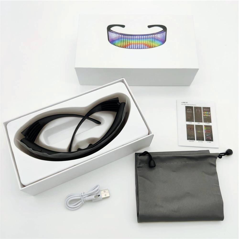 Neon LED Light Up Glasses Cyberpunk Goggles Celebration Party Events-xinru
