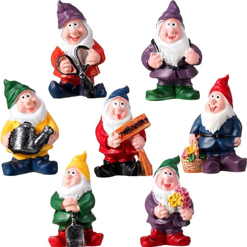 Garden Gnomes Statues Mini Gnomes Garden Set Fairy Ornament-xinru