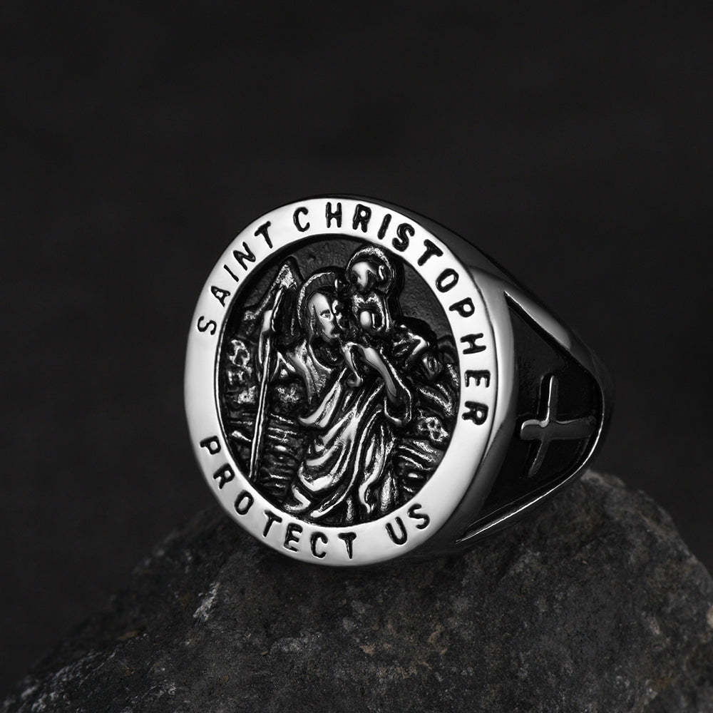 St. Christopher Ring Patron Saint of Travellers Ring-xinru