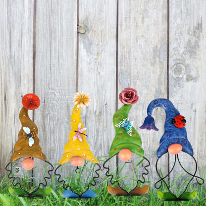 Garden Gnome Stake Metal Yard Decor-xinru