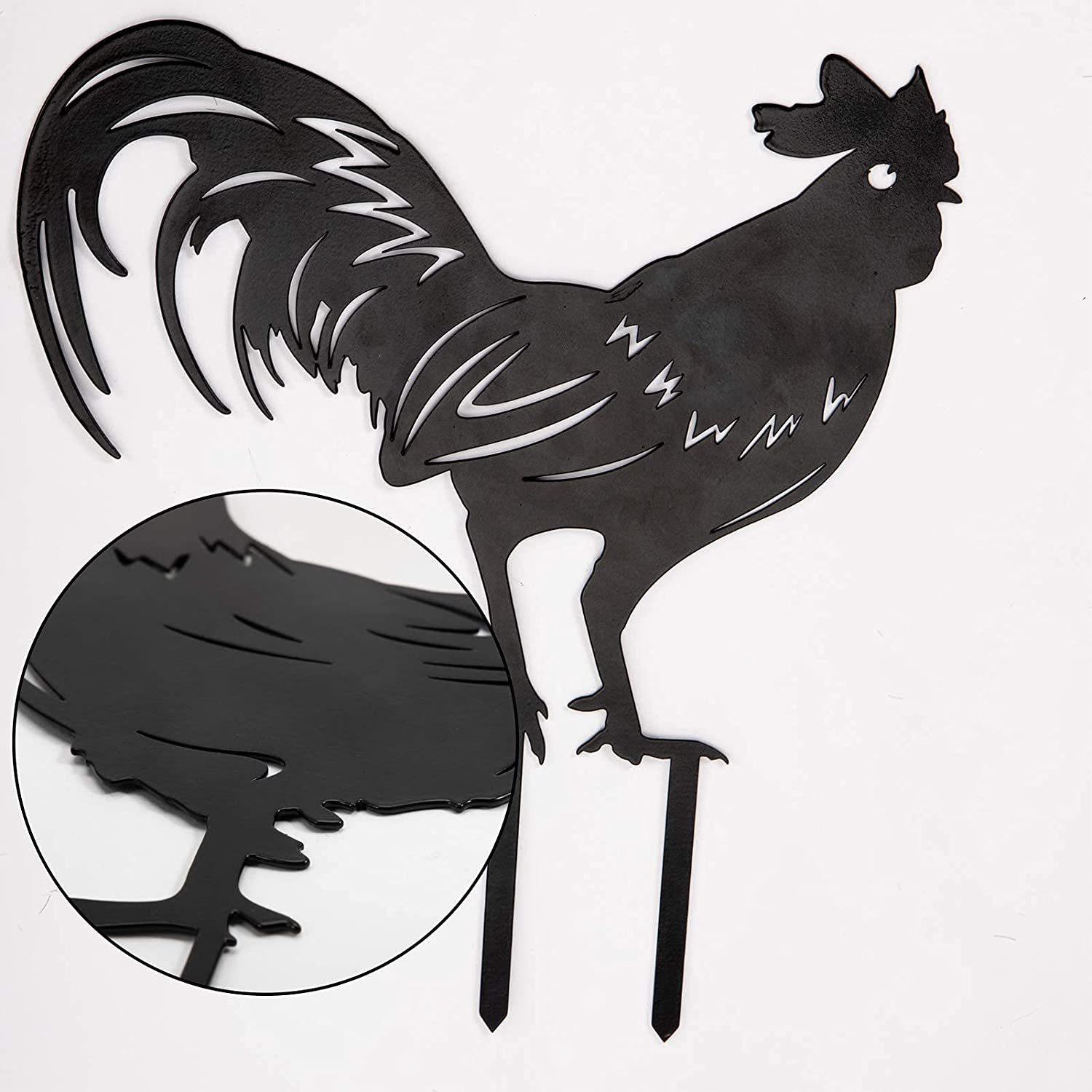 4 Pcs Garden Metal Chicken Yard Stakes Hollow Waterproof Acrylic-xinru