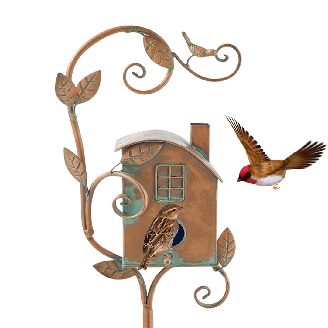 Metal Birdhouse Garden Stakes-xinru