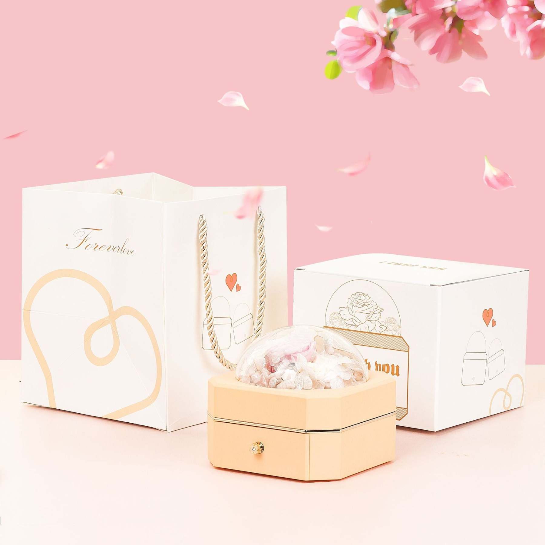 Mother's Day Romantic Gift Octagonal Single Layer Drawer Box-xinru