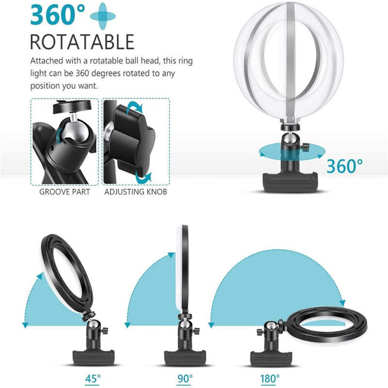 6" Ring Light With Tripod For Computer Laptop Desktop-xinru