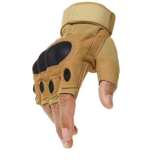 Men's Half Finger Tactical Gloves Hard Knuckle Military-xinru