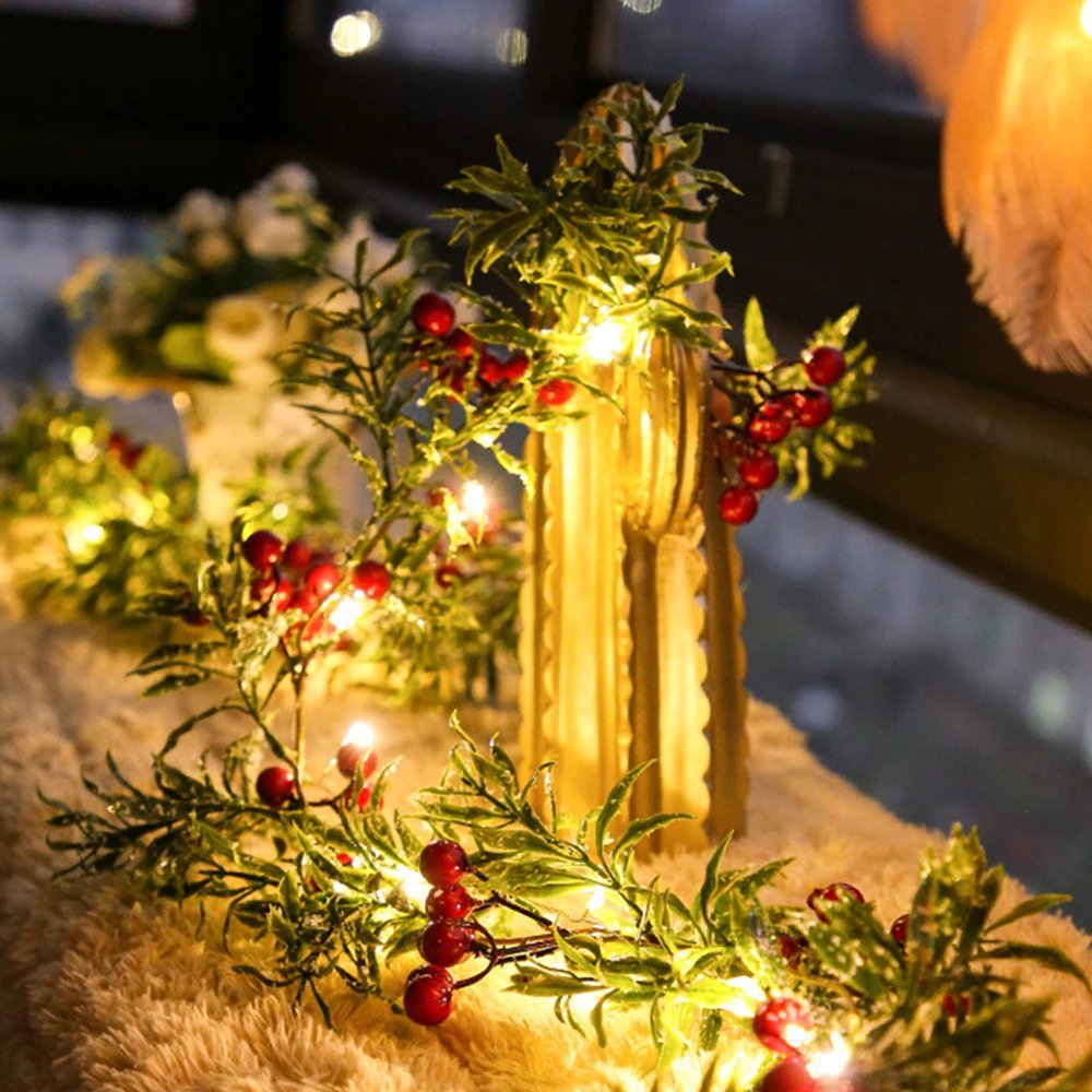 LED Red Berry Pine Christmas Needle Lights-xinru