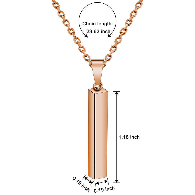 Mother's Day Gift Personalized Custom Engraved 3D Bar Necklace-xinru