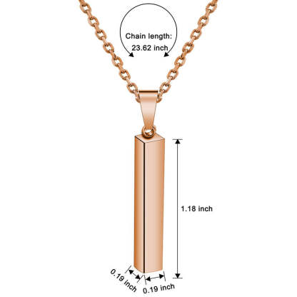 Mother's Day Gift Personalized Custom Engraved 3D Bar Necklace-xinru