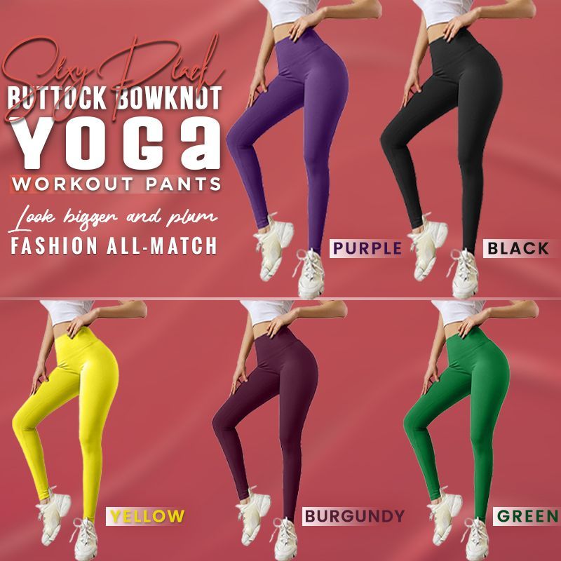 Sexy Peach Buttock Bowknot Yoga Workout Pants-xinru
