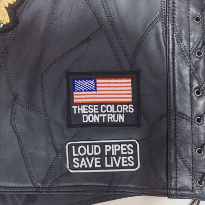 Hand Embroidery Motorcycle Leather Vest For Rider Golden Eagle-xinru shop