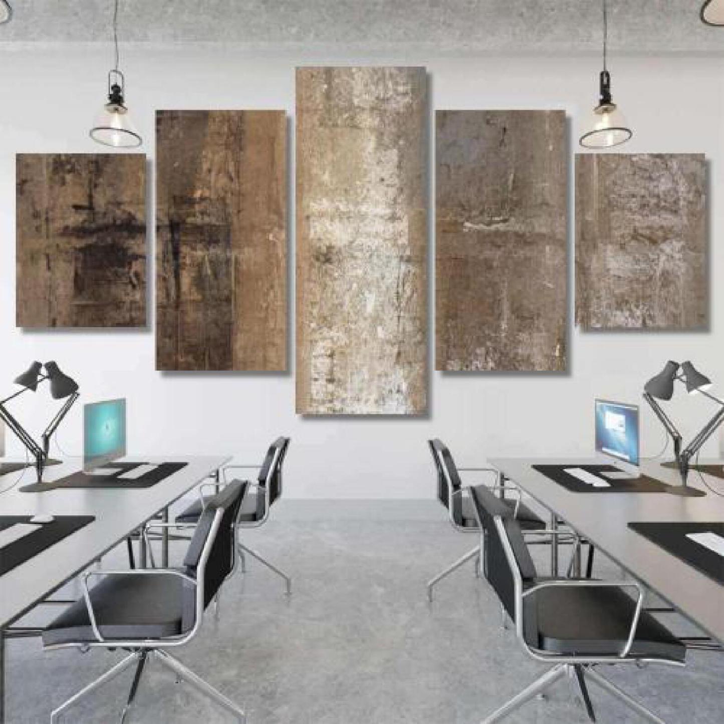 Brown Grey Abstract Art-xinru shop