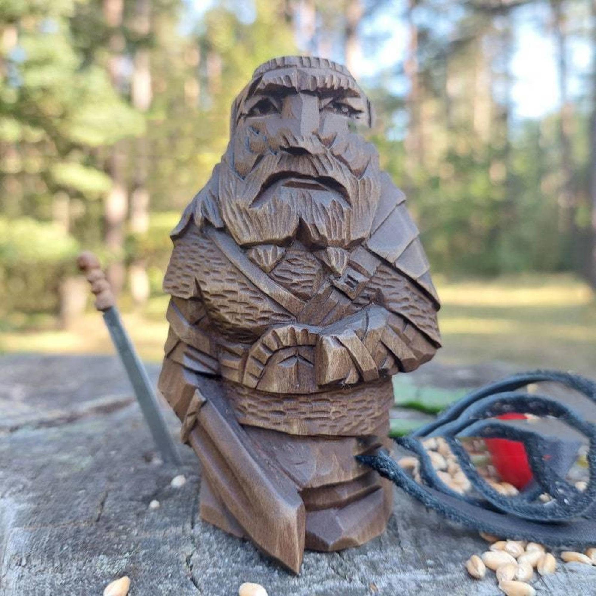 Nordic Pagan Odin Thor Viking Tyre Garden Statue D鑼卌or Nordic Art Figurine And Sculpture-xinru