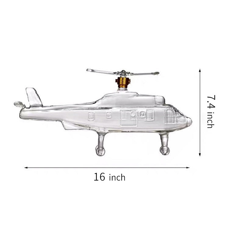 Whisky Decanter Glass Drinkware Novelty Set Helicopter Shaped For Bar-xinru