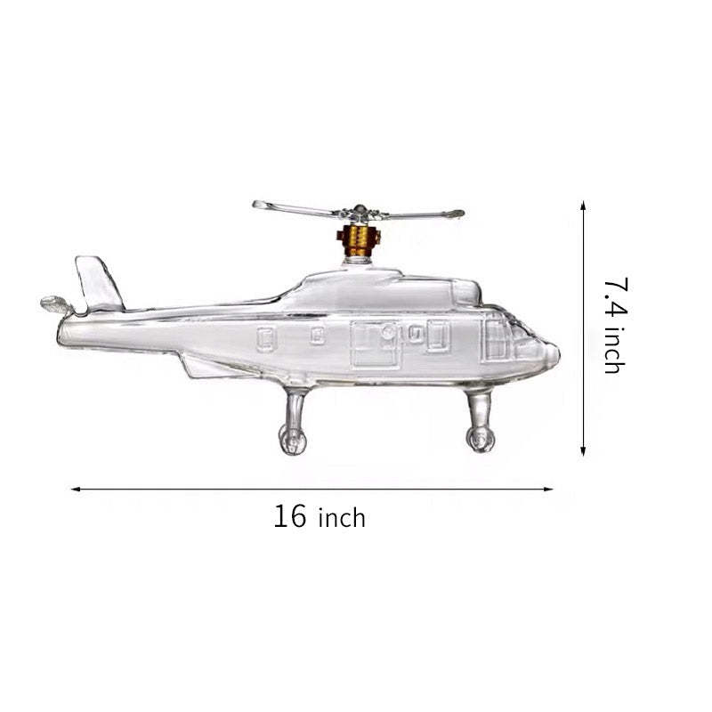 Whisky Decanter Glass Drinkware Novelty Set Helicopter Shaped For Bar-xinru