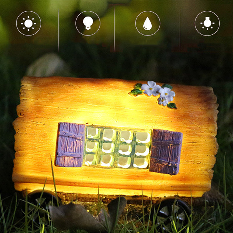 Creative Interesting Car Shape Led Resin Decorative Solar Light-xinru