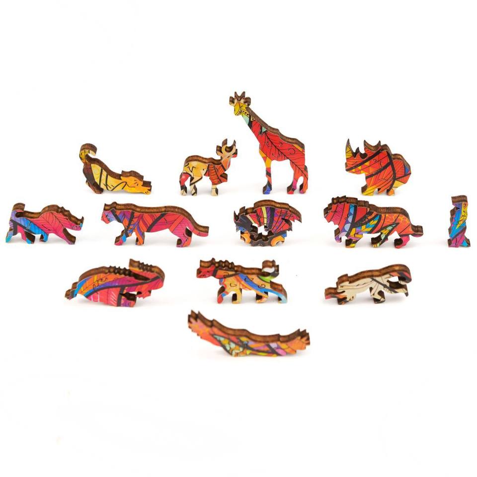 Wooden Brave Lion Jigsaw Puzzle Gifts With Box-xinru