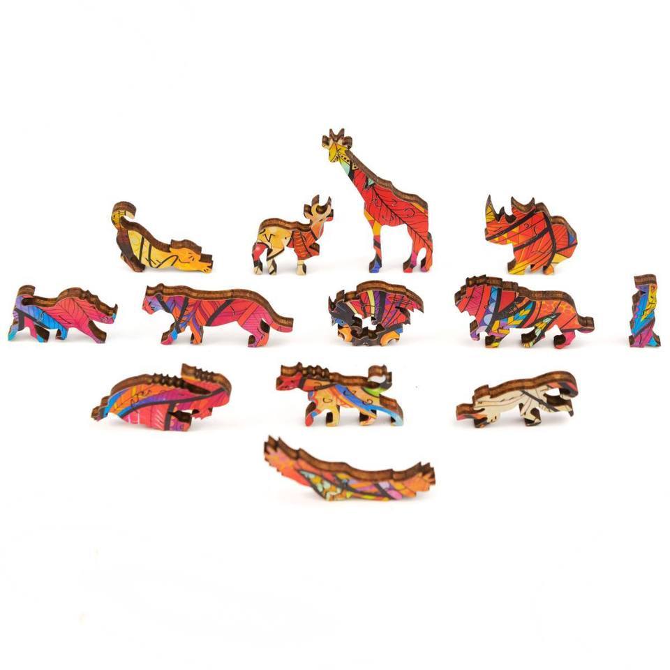 Wooden Brave Lion Jigsaw Puzzle Gifts With Box-xinru