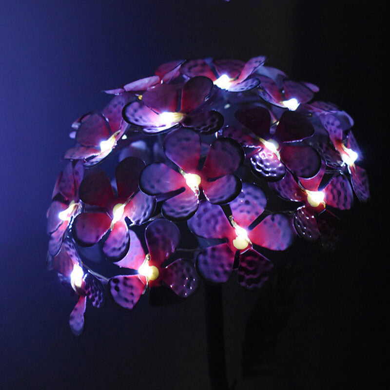 Modern Solar Outdoor Waterproof Simulation Hydrangea LED  Ground Plug Light-xinru