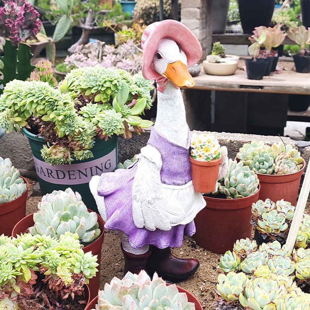 Garden Decorations Cute Resin Duck Outdoor Statue Simulation Ornaments-xinru