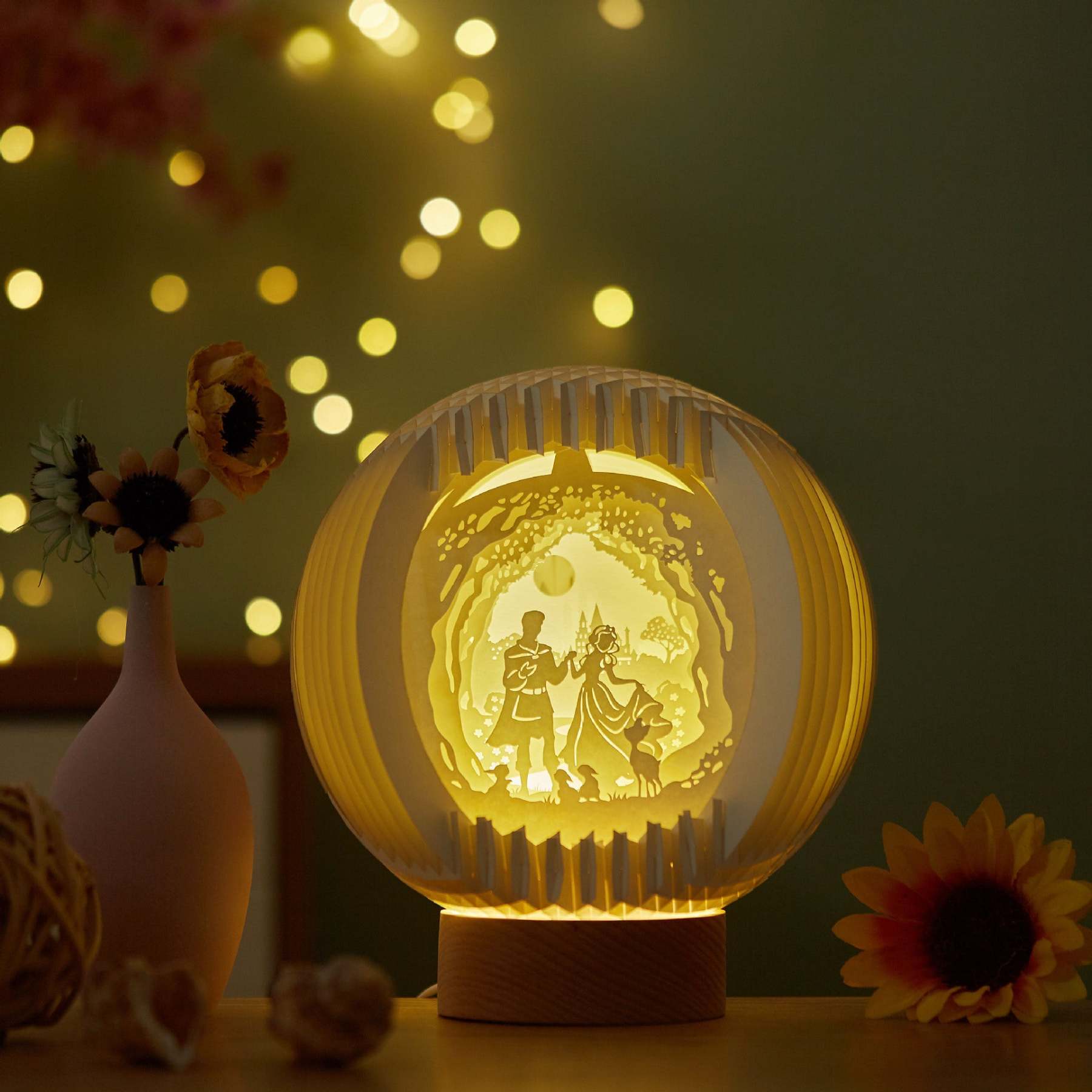 Paper Art Light And Shadow DIY Handmade Creative Paper Carving Lamp-xinru