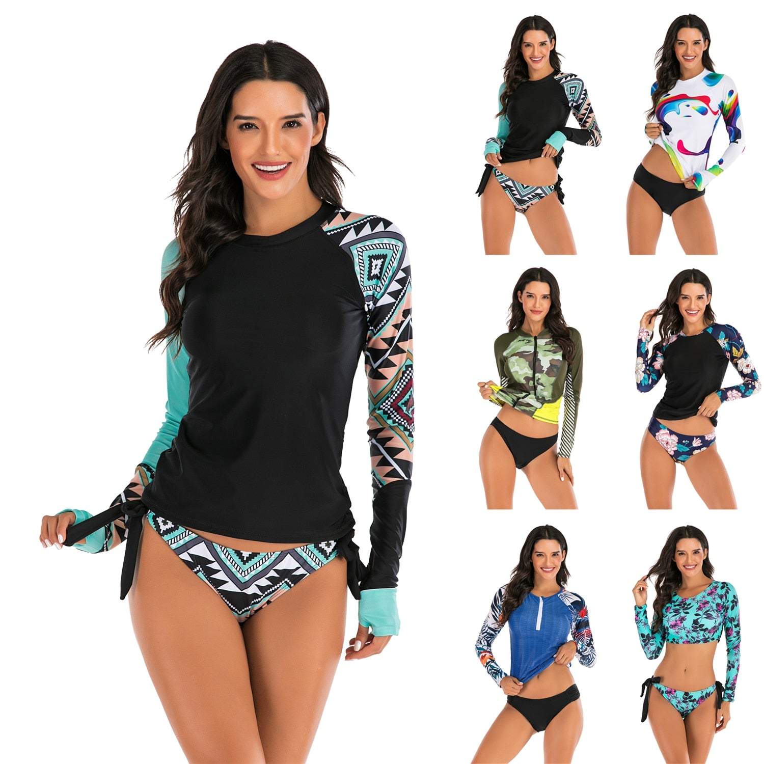 Stylish Lady's Long-sleeve Swimsuit-xinru