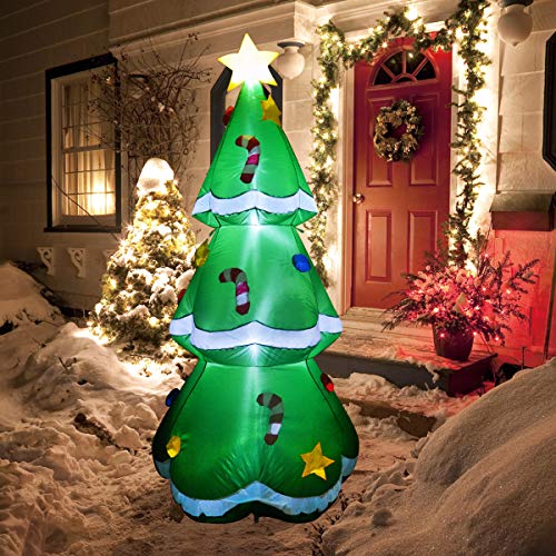 GOOSH 5 FT Height Christmas Inflatables Tree Decorations, Blow Up Yard Decoration Clearance with LED Lights Built-in for Holiday/Party/Yard/Garden-xinru shop