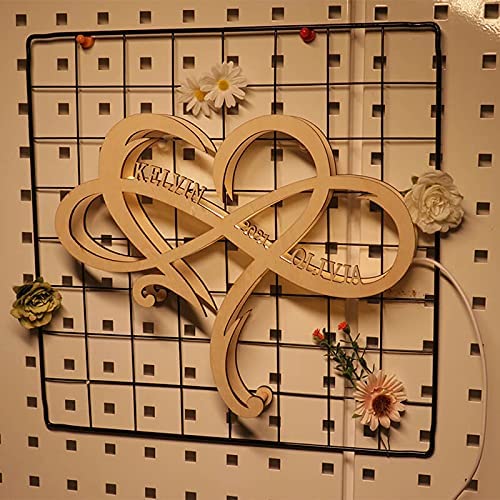 Mother's Day Gift Personalized Decor LED Wooden Engraved Name Wall Night Light-xinru