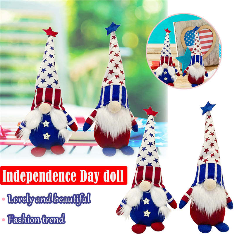 Independence Day Patriotic Gnome Desktop Decoration-xinru