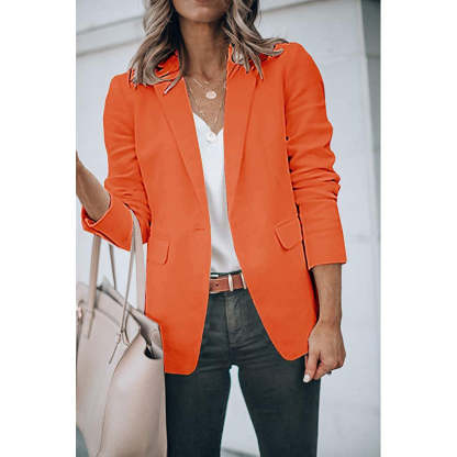 Ladies Casual Office Cardigan Long Sleeve Blazer-xinru
