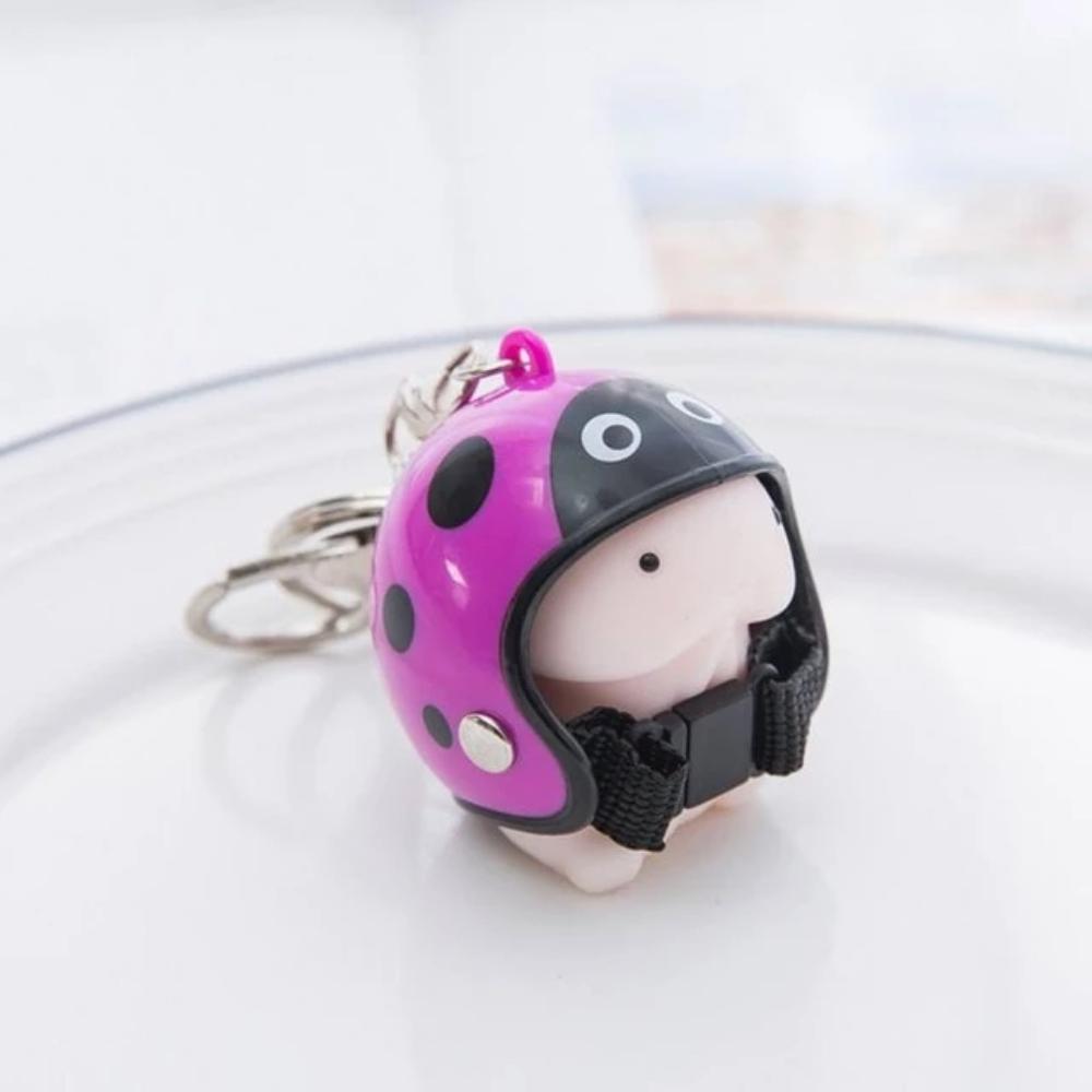 Kawaii Mochi Ding Ding Squishy Helmet Key Chain-xinru