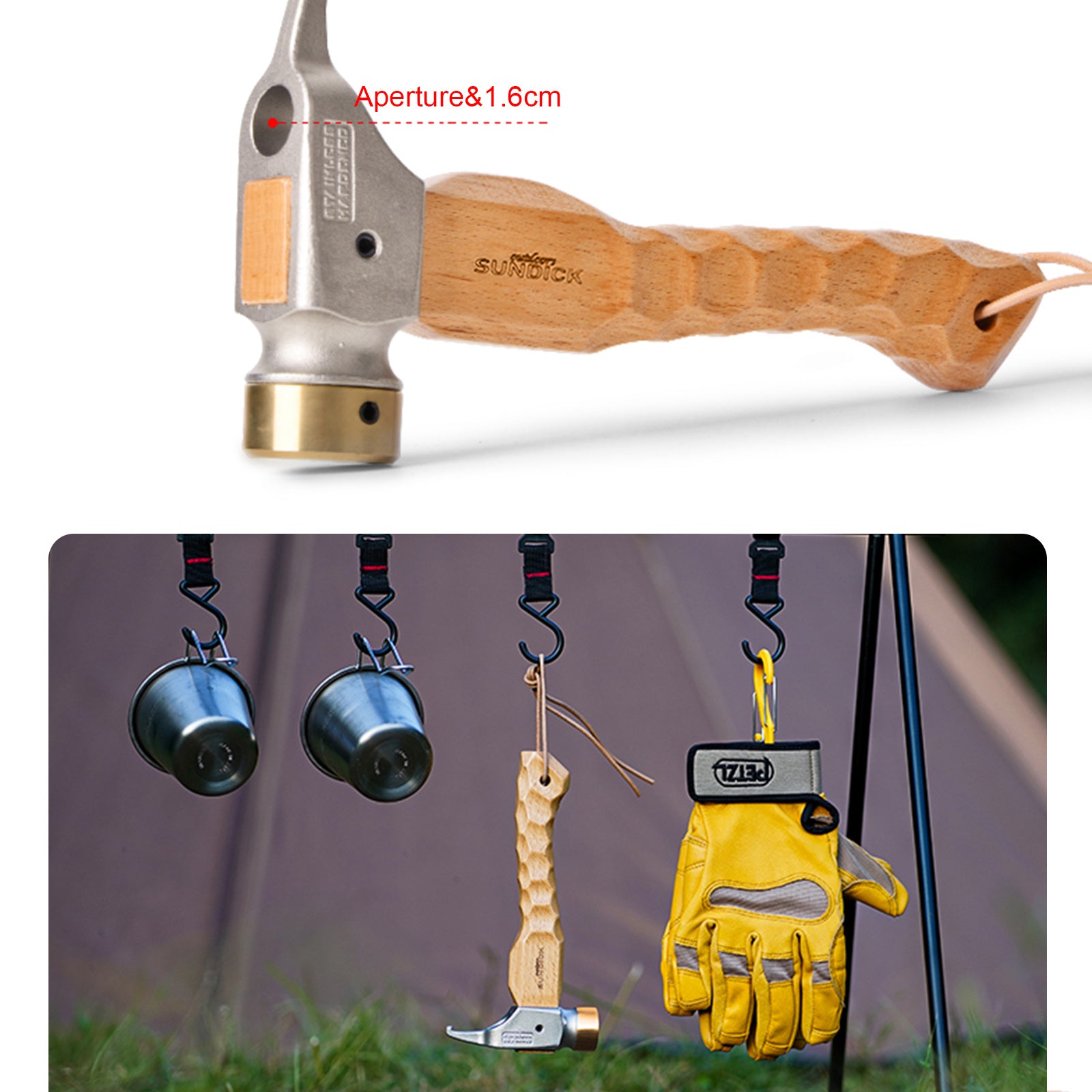 Camping Hammer Tent Mallet Stake Peg Puller Hammer with Holding Strap-xinru