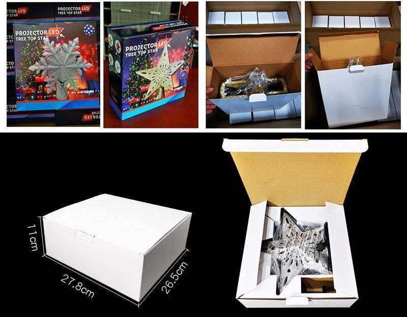 3D Hollow Gold Silver Star Christmas Tree Topper-xinru shop