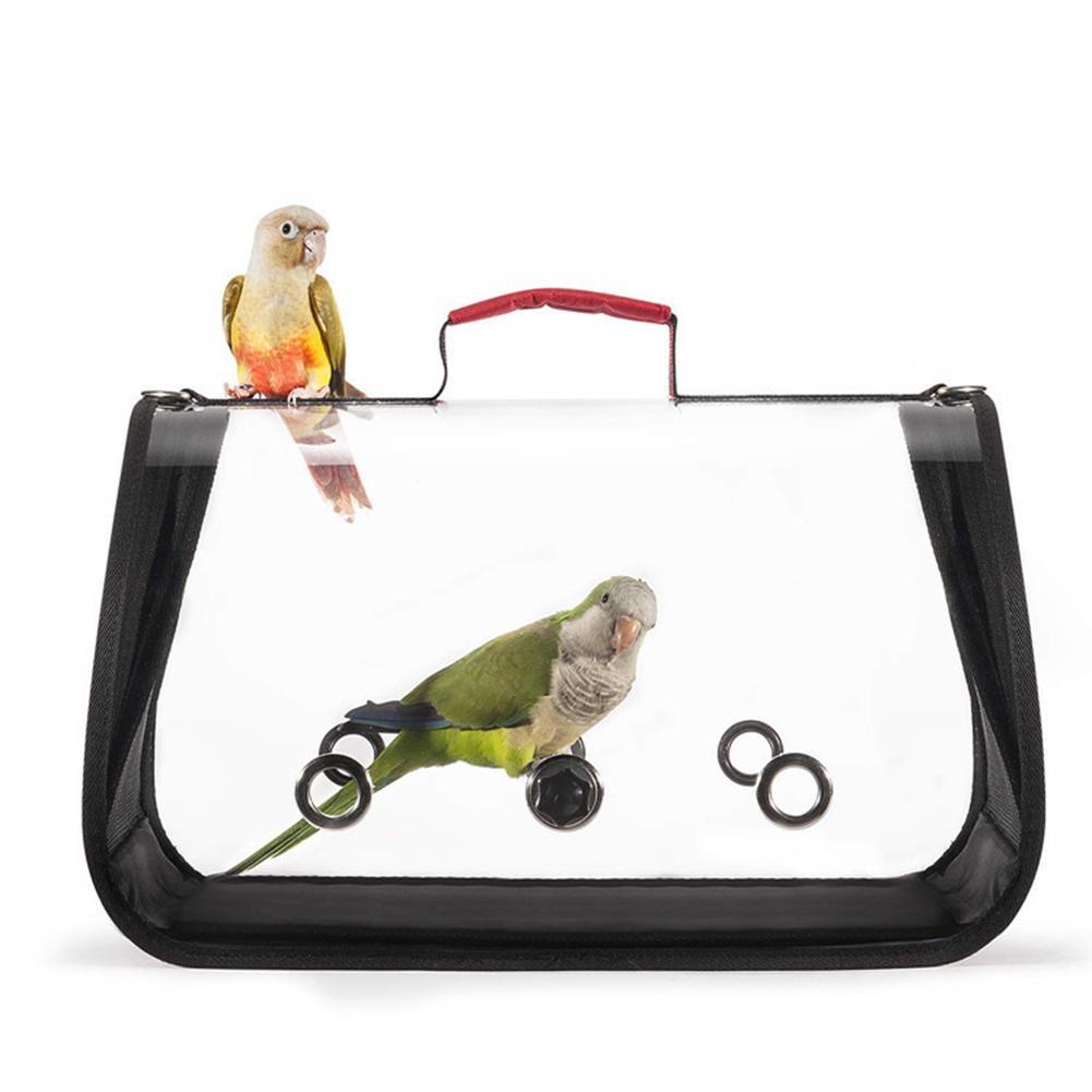 Bird Transparent Travel Take-out Breathable Parrot Handbag-xinru