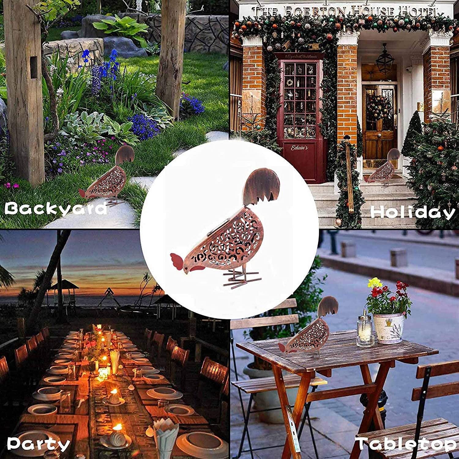 Animal Shaped Garden Decorative Iron Cock Cow LED Solar Light-xinru