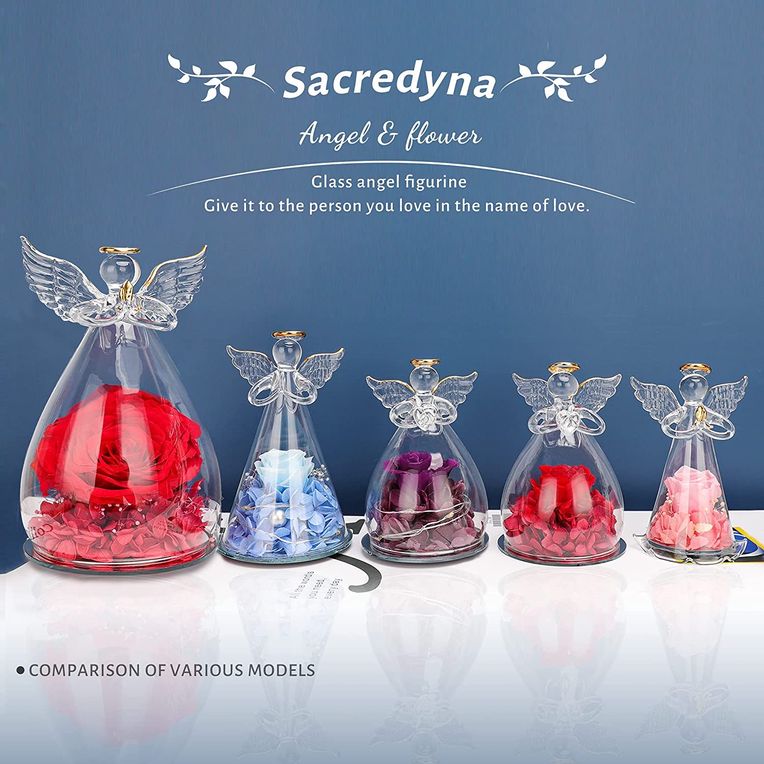 Mother's Day Gifts Led Angel Figurines With Pretty Rose-xinru