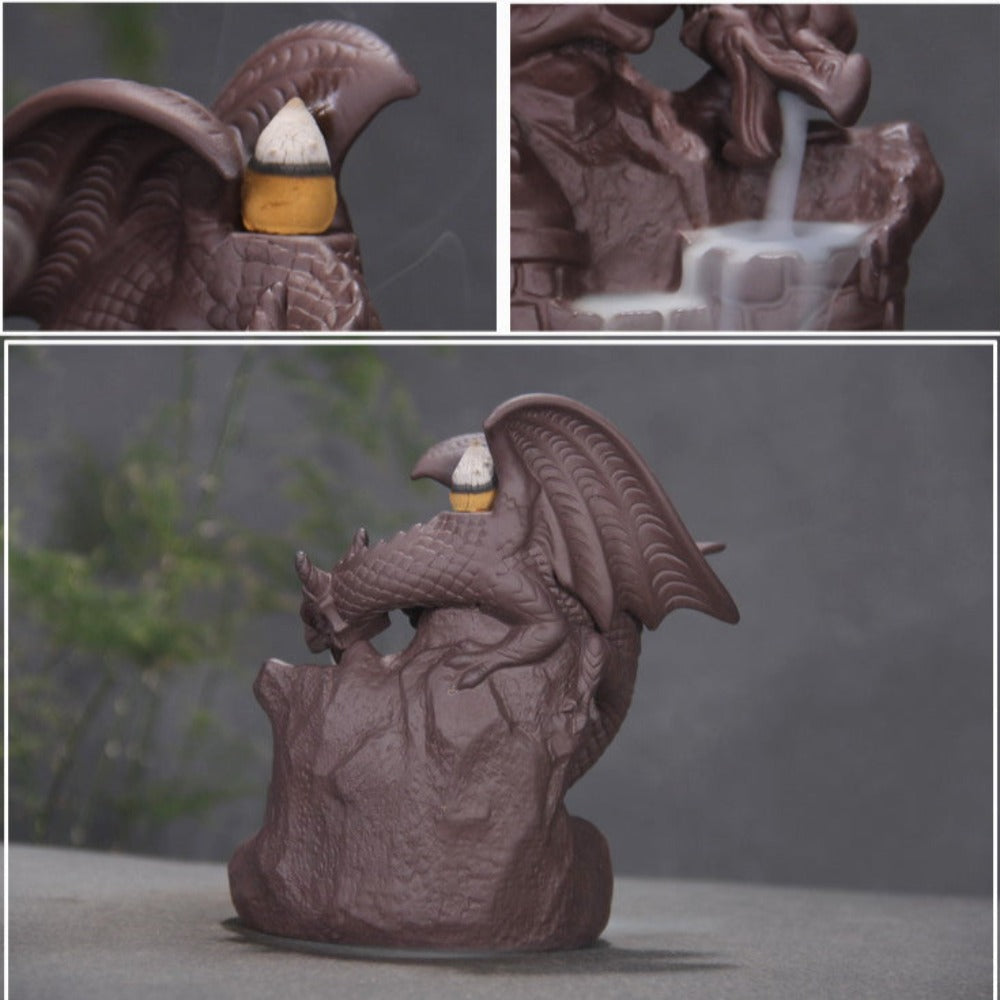 Mystic Dragon Waterfall Down Flow Draft Incense Burner-xinru