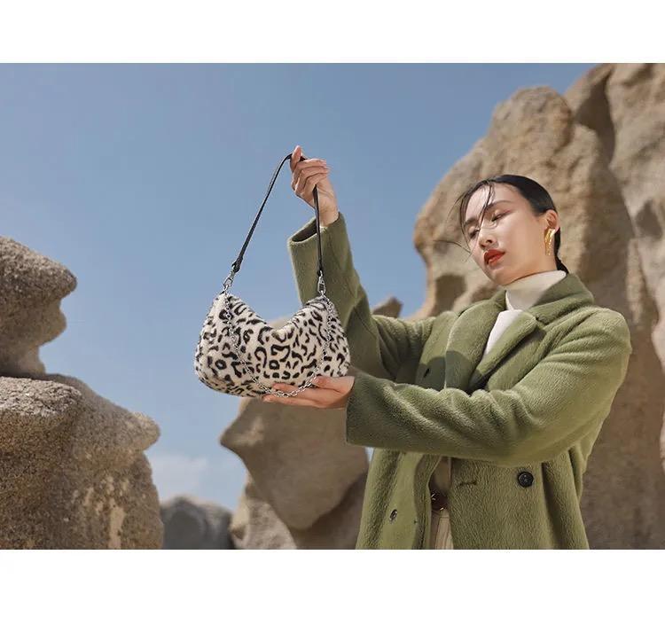 ヒョウ柄のファッションショルダーバッグ-xinru shop