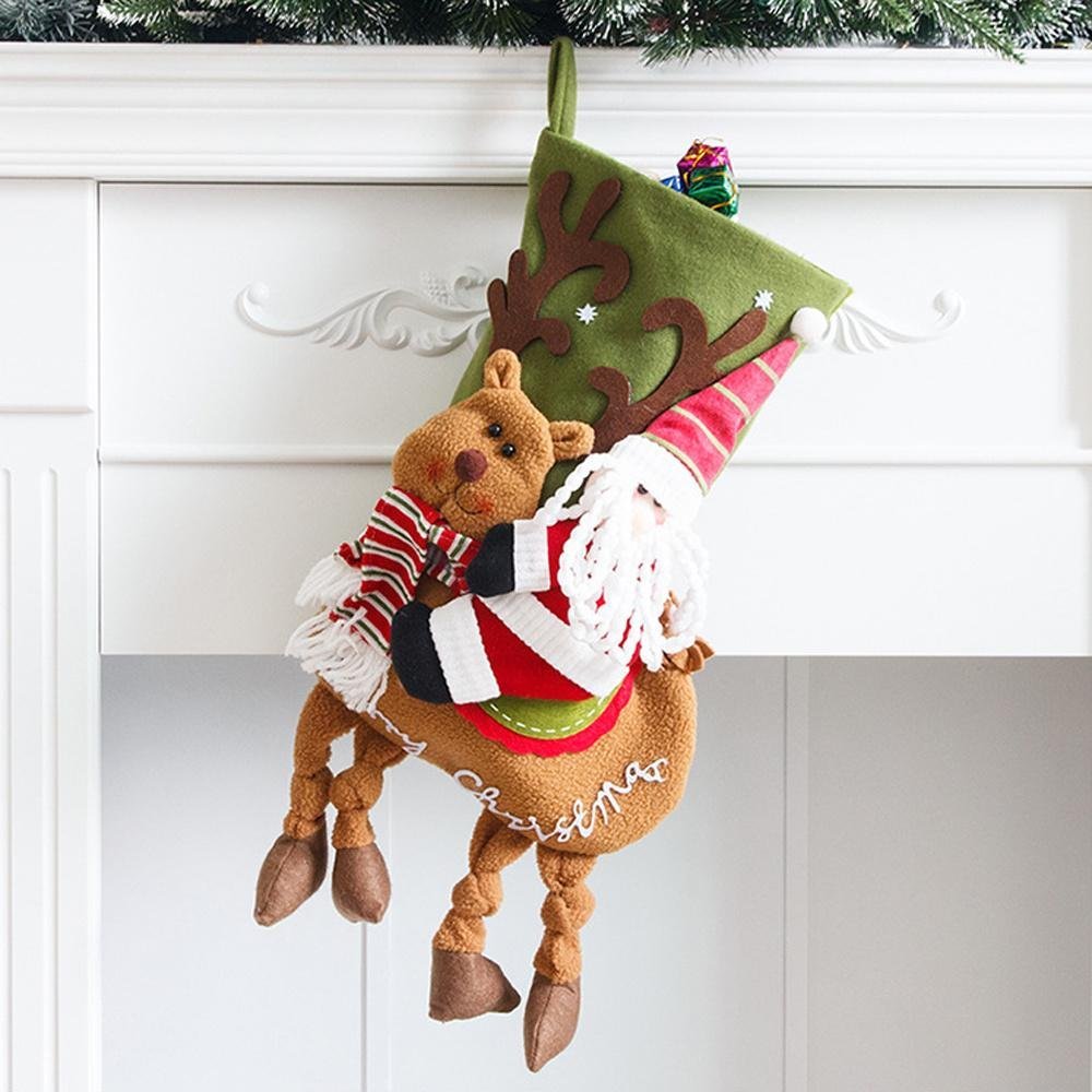 Large Candy Bags Christmas Stocking Christmas Tree Fireplace Hanging Decorations-xinru shop