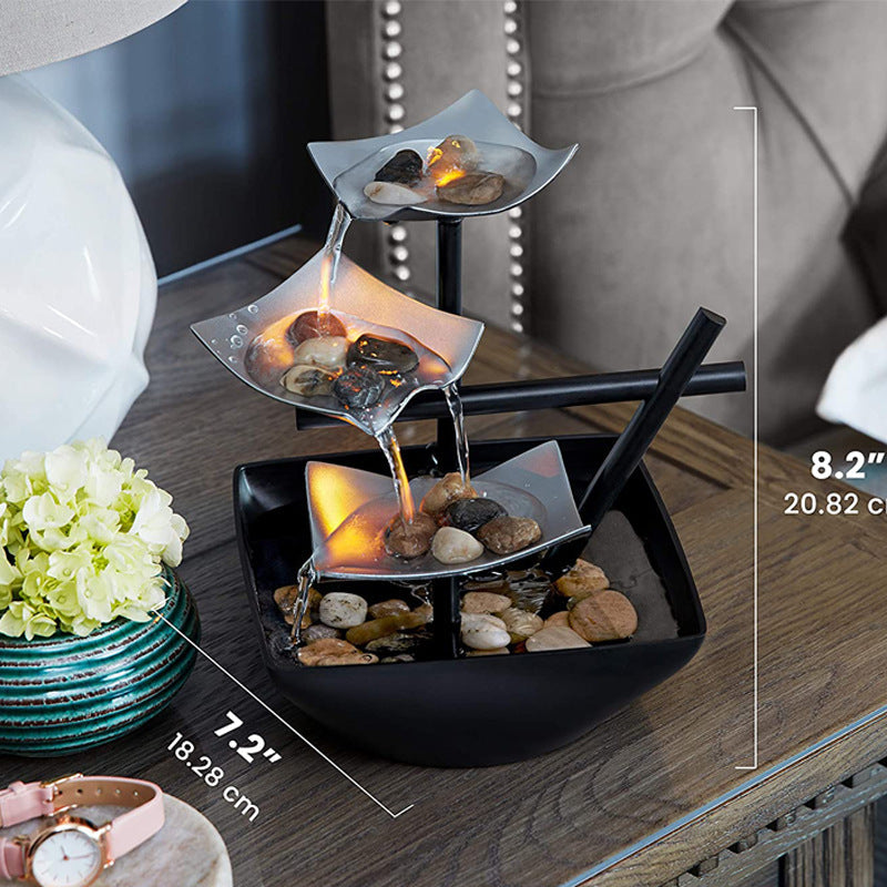 Indoor 3-tier Relaxation Tabletop Fountain-xinru